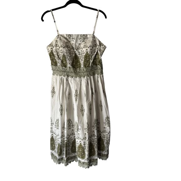 Y Apparel Dress Y2k Fairy Small White Green Boho‎ Sundress Crochet Lace Midi - Picture 1 of 9